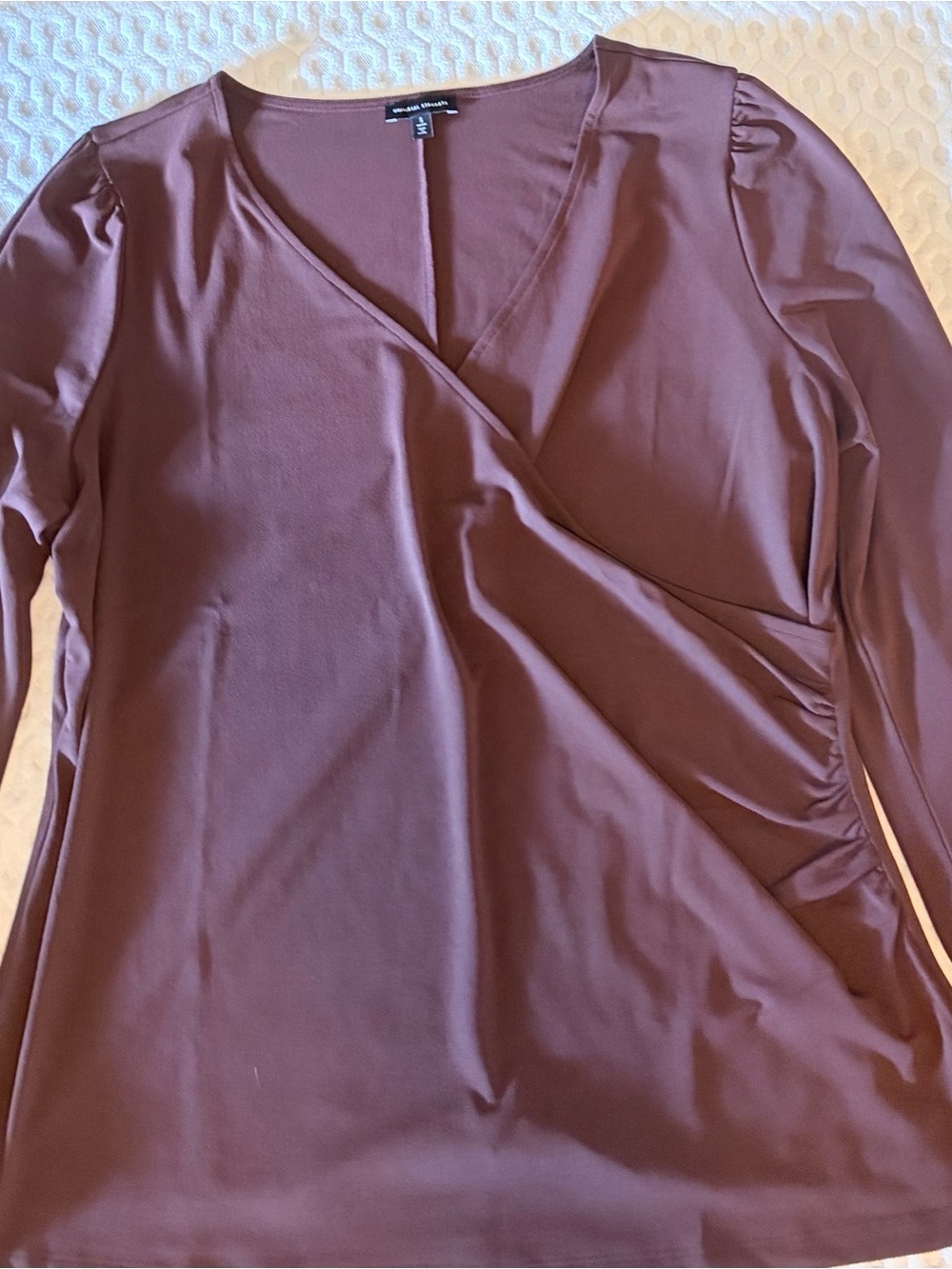 Universal Standard Brown Wrap-Style Long Sleeve Top